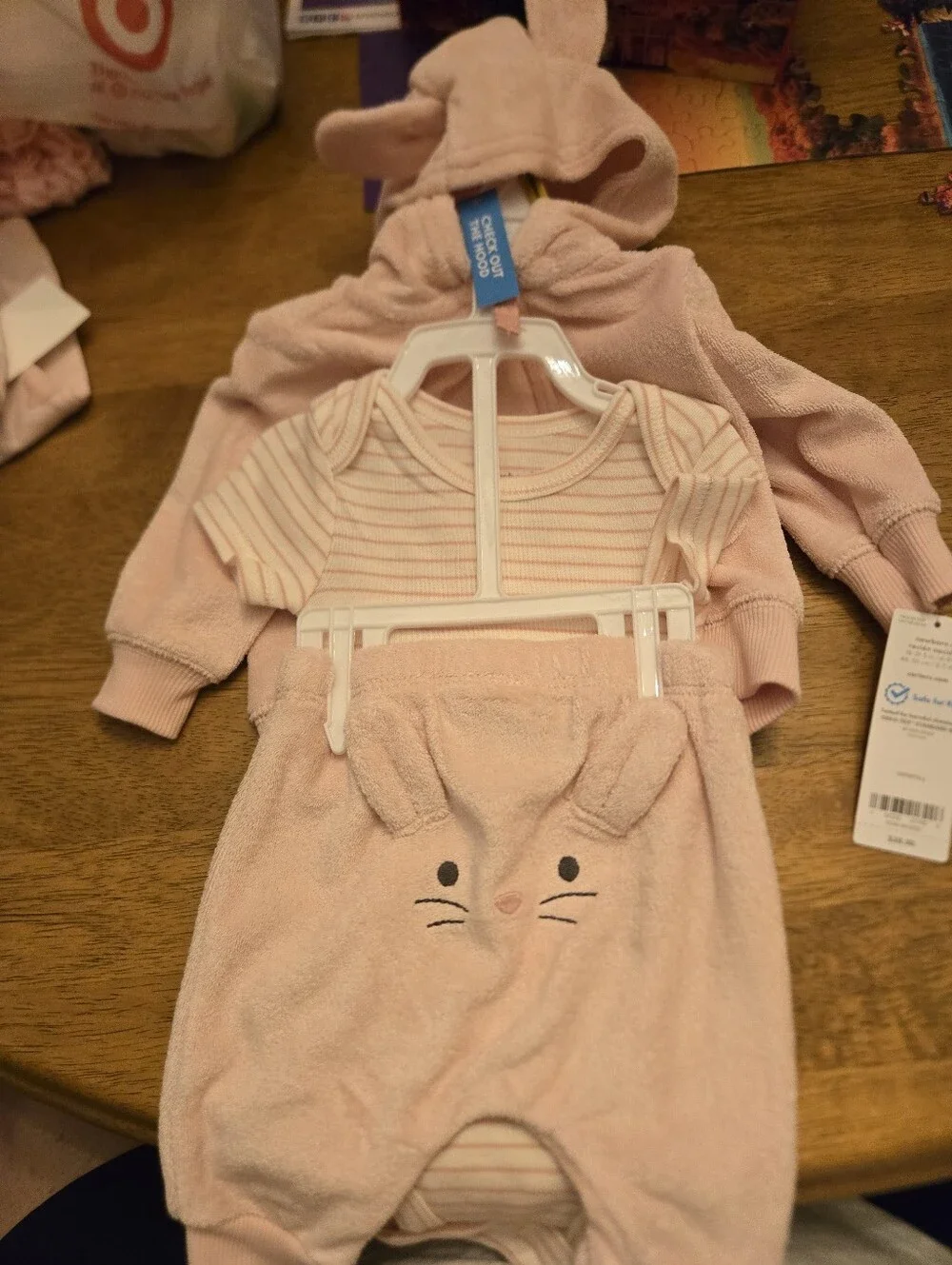 Carter's Pink Bunny 3-Piece Terry Matching Set